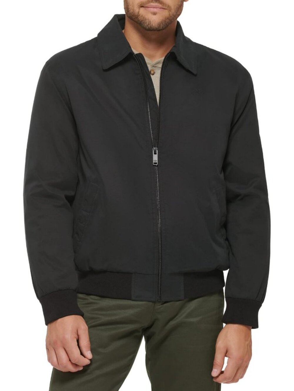 Stylish Men's Micro Twill Golf Bomber Jacket - Lightweight, Casual Outerwear